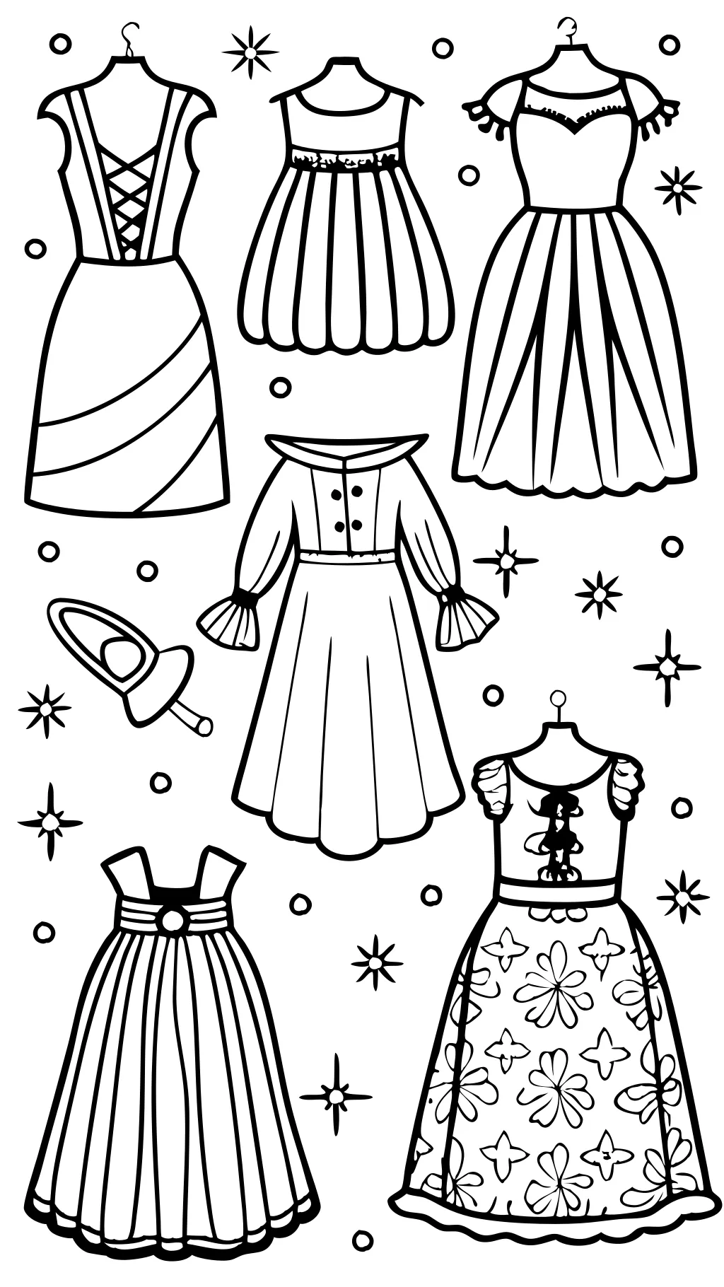 coloring pages dresses